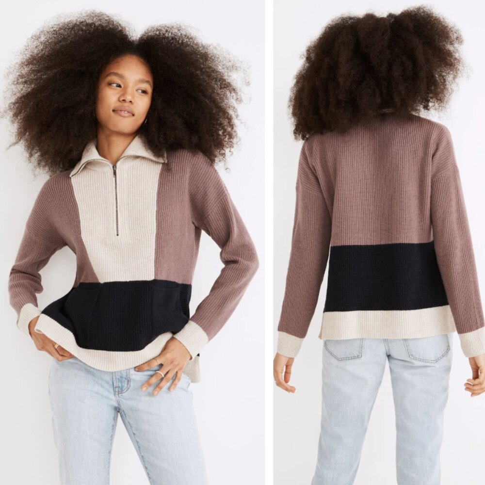NWT Madewell Glenbrook Half-Zip Pullover Sweater